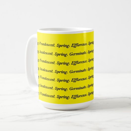 Wortfrühling Kaffeetasse (Vorderseite Links)