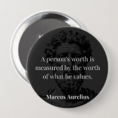 Worth definieren: Marcus Aurelius auf Werten Button (Vorne & Hinten)