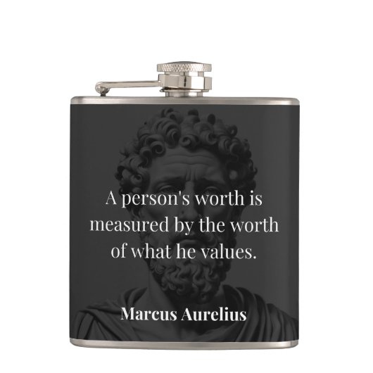 Worth definieren: Marcus Aurelius auf Werten Flachmann (Vorderseite)