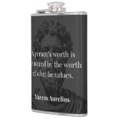 Worth definieren: Marcus Aurelius auf Werten Flachmann (Links)