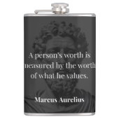 Worth definieren: Marcus Aurelius auf Werten Flachmann (Vorderseite)