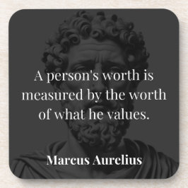 Worth definieren: Marcus Aurelius auf Werten Getränkeuntersetzer