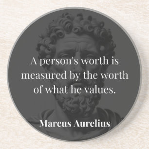 Worth definieren: Marcus Aurelius auf Werten Getränkeuntersetzer