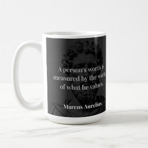 Worth definieren: Marcus Aurelius auf Werten Kaffeetasse