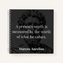 Worth definieren: Marcus Aurelius auf Werten Notizblock