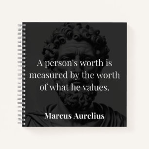 Worth definieren: Marcus Aurelius auf Werten Notizblock