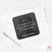 Worth definieren: Marcus Aurelius auf Werten Quadratischer Aufkleber (Umschlag)