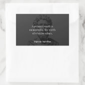 Worth definieren: Marcus Aurelius auf Werten Rechteckiger Aufkleber (Tasche)