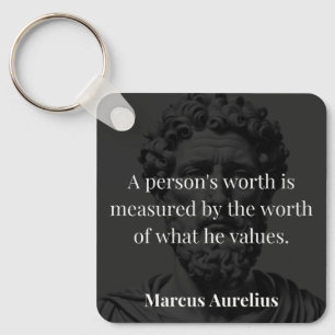 Worth definieren: Marcus Aurelius auf Werten Schlüsselanhänger