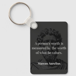 Worth definieren: Marcus Aurelius auf Werten Schlüsselanhänger