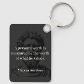 Worth definieren: Marcus Aurelius auf Werten Schlüsselanhänger (Rückseite)