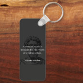 Worth definieren: Marcus Aurelius auf Werten Schlüsselanhänger (Rückseite)