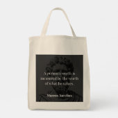 Worth definieren: Marcus Aurelius auf Werten Tragetasche (Rückseite)