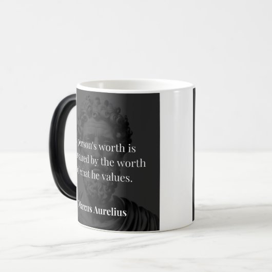 Worth definieren: Marcus Aurelius auf Werten Verwandlungstasse (Vorderseite Links)