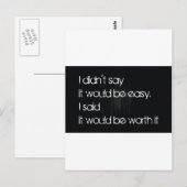 Worth It Postkarte (Vorne/Hinten)