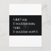Worth It Postkarte (Vorderseite)