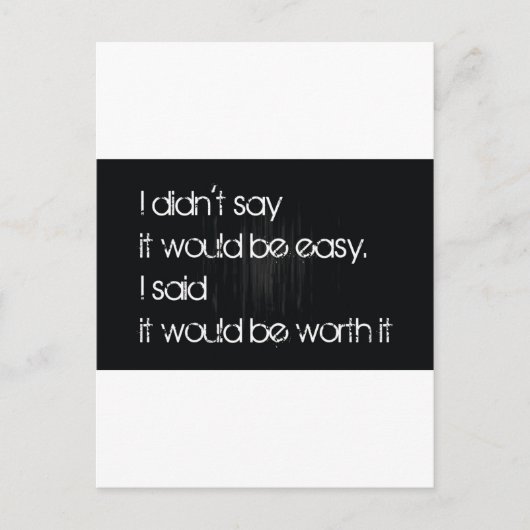 Worth It Postkarte (Vorderseite)