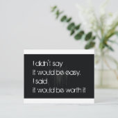 Worth It Postkarte (Stehend Vorderseite)