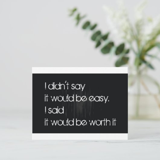 Worth It Postkarte (Stehend Vorderseite)