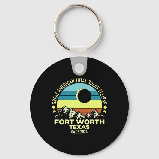 Worth Texas Total Solar Eclipse 2024 Schlüsselanhänger (Vorderseite)