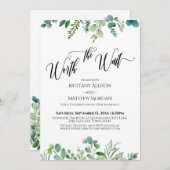 Worth the Wait Eukalyptus Greenery Empfang Einladung (Vorne/Hinten)