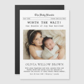 Worth the Wait, Newspaper Newborn Magnetic Card Magnetkarte (Vorne/Hinten)