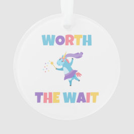 Worth the Wait Rainbow Unicorn New Baby - Adoption Ornament