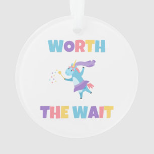 Worth the Wait Rainbow Unicorn New Baby - Adoption Ornament