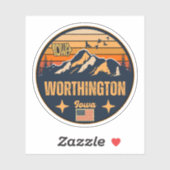 Worthington, Iowa Aufkleber (Blatt)