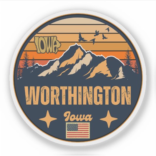 Worthington, Iowa Aufkleber (Vorderseite)