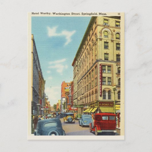 Worthington Street, Springfield, Massachusetts Postkarte (Vorderseite)
