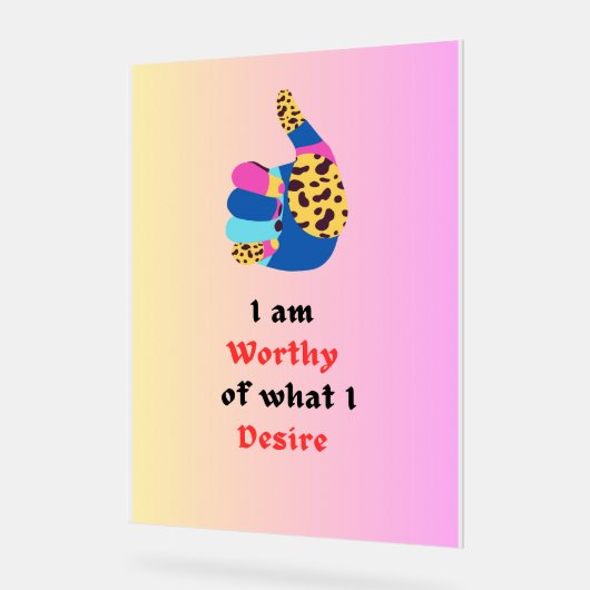 Worthy Acrylschild (Winkel)