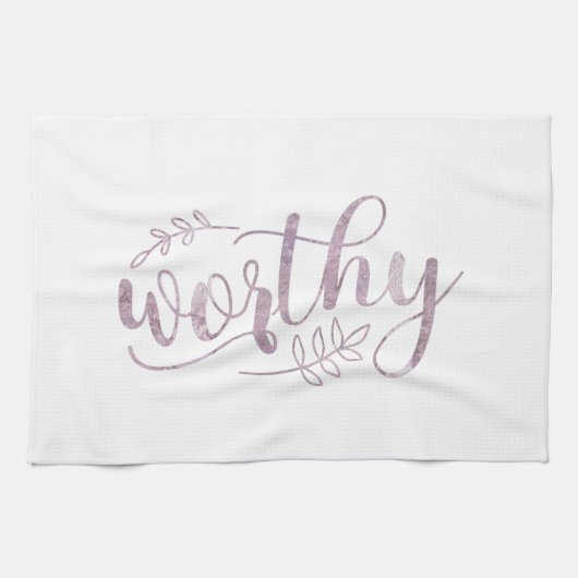 Worthy Boho Calligraphy Geschirrtuch (Horizontal)