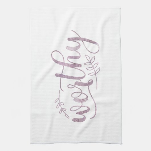 Worthy Boho Calligraphy Geschirrtuch (Vertikal)