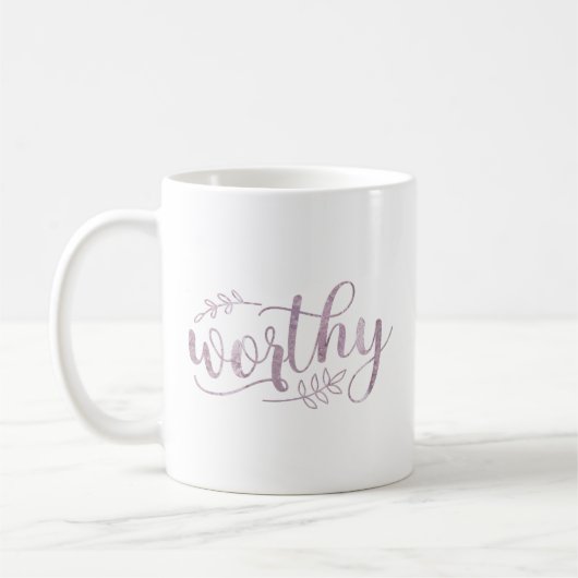 Worthy Boho Calligraphy Kaffeetasse (Links)