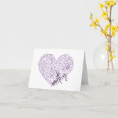 Worthy Heart (lila) 5" x 7" notecard Karte (Gelbe Blume)