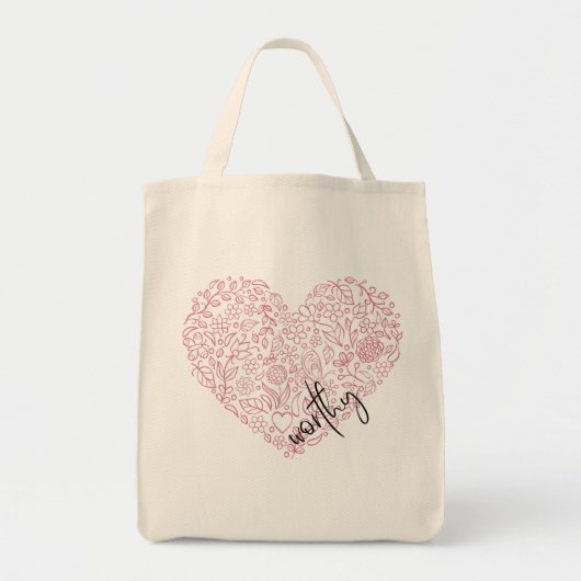 Worthy Heart Tote Bag Tragetasche (Vorne)