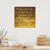 Worthy is the Lamb bible verse Revelers poster (Küche)