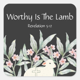 Worthy Is The Lamb Double-Sided Square Keychain Quadratischer Aufkleber