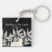 Worthy Is The Lamb Double-Sided Square Keychain Schlüsselanhänger (Rückseite)