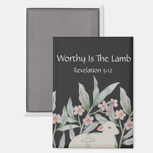 Worthy Is The Lamb Rectangle Magnet (Vorderseite/Rückseite)