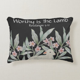 Worthy Is The Lamb Round Accent Pillow Dekokissen
