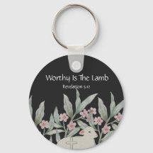 Worthy Is The Lamb Round Keychain