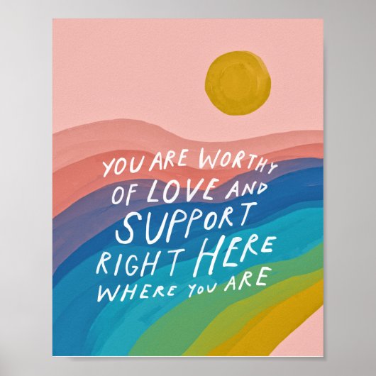 Worthy of love & support - therapist office poste poster (Vorne)