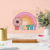 Worthy Rainbow Bloom Acrylschild (Hochzeit)