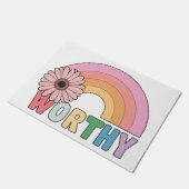 Worthy Rainbow Bloom Fußmatte (Schrägansicht)