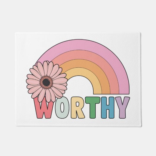 Worthy Rainbow Bloom Fußmatte (Vorderseite)