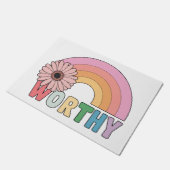 Worthy Rainbow Bloom Fußmatte (Schrägansicht)