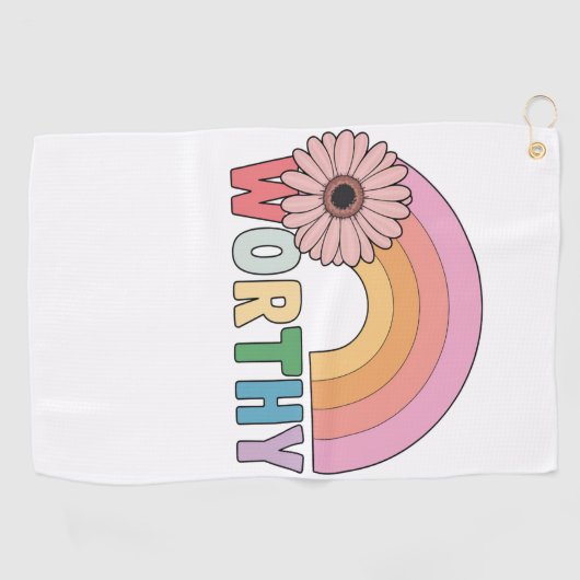 Worthy Rainbow Bloom Golfhandtuch (Horizontal)