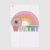 Worthy Rainbow Bloom Golfhandtuch (Vorderseite)